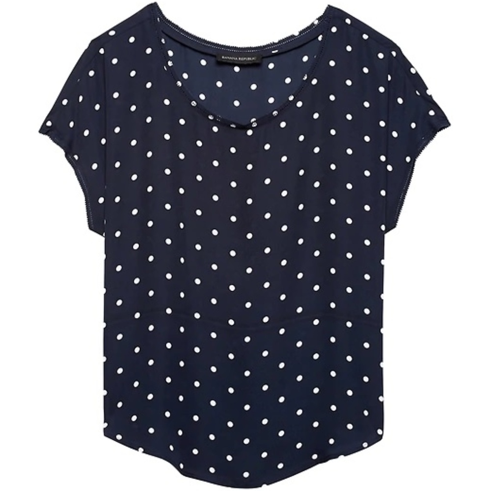 NWT Banana Republic Picot-Trim Top, Size Small